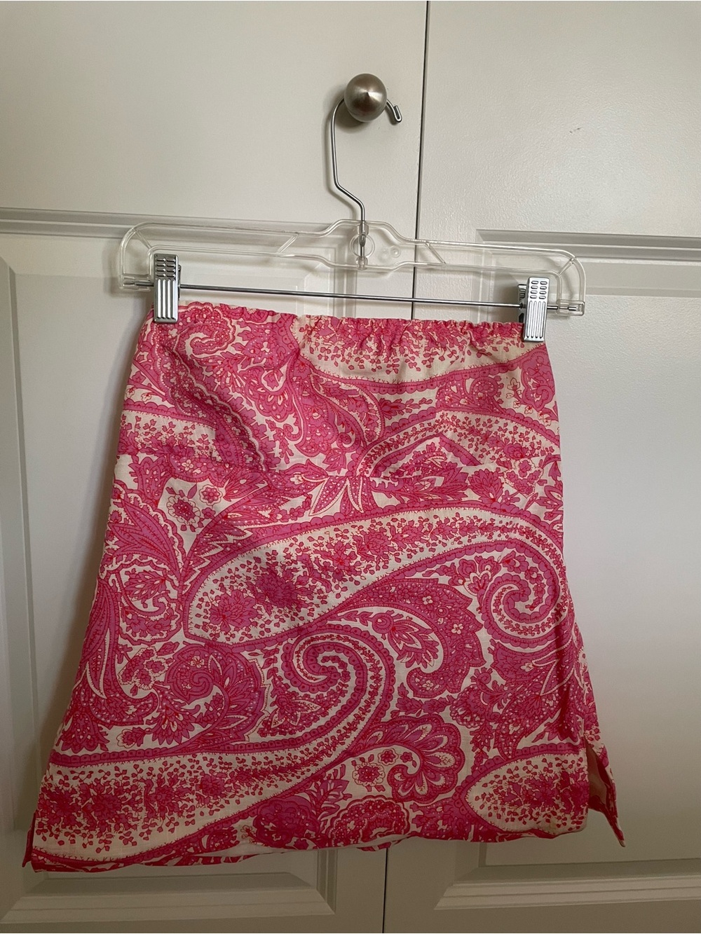 J.Crew Archive Spring 2012 Pink Paisley Strapless Tube Top - 100% Cotton, Size 2